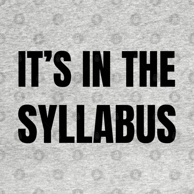 it’s in the syllabus by mdr design